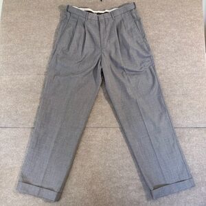 Haggar Men’s Dress Pants 36x31 Gray Pleated Classic Fit Stretch Waist Comfort